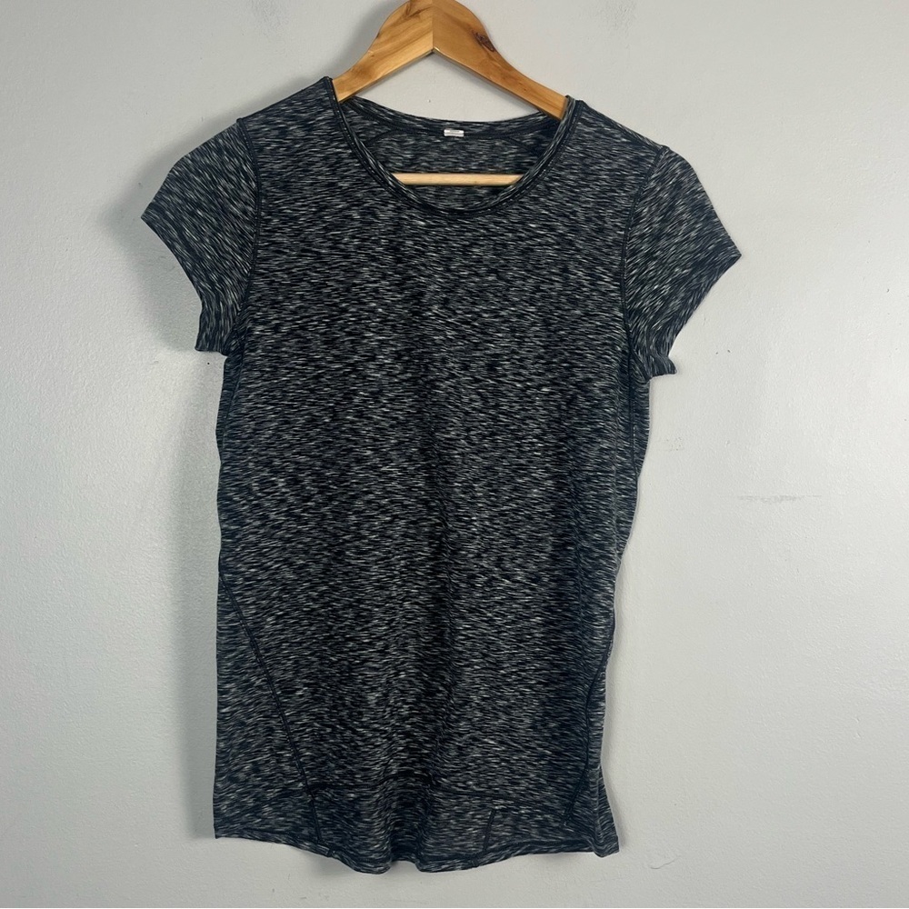 Lululemon Another Mile Short Sleeve Spaced Out Space Dye Black White 4 READ